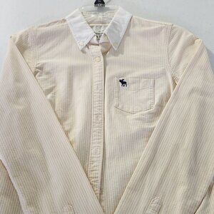 Abercrombie and Fitch Y2K  Authentic Vintage Striped Casual Shirt Yellow
